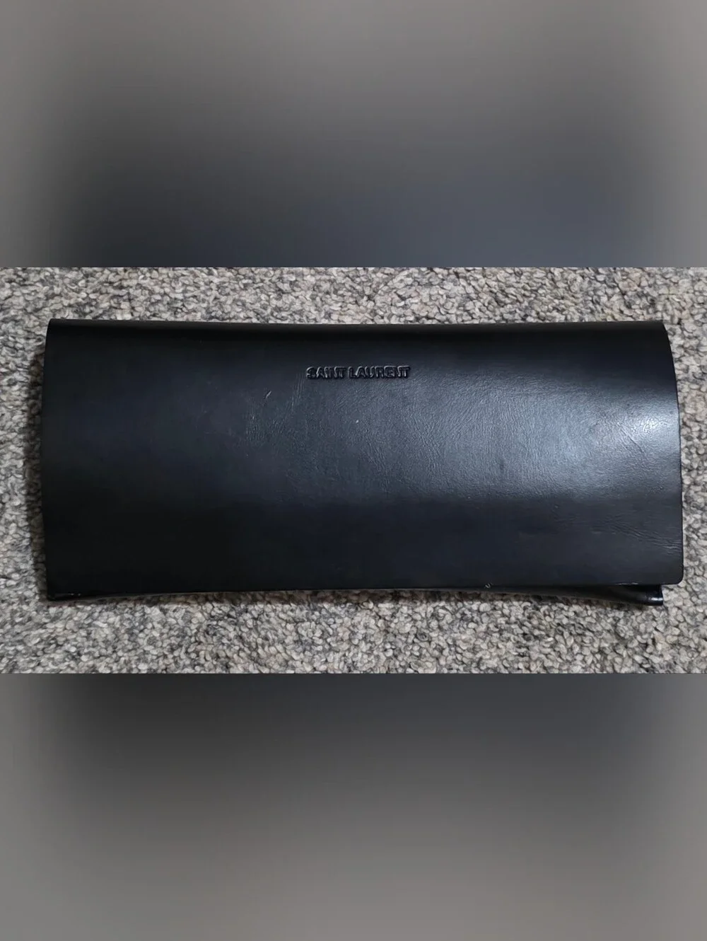 Saint Laurent Sunglasses Case Soft Leather Shell Magnetic Case - Black